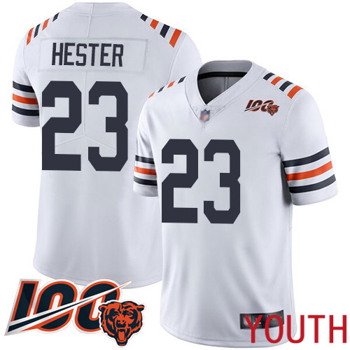 Chicago Bears Limited White Youth Devin Hester Jersey NFL Football #23 100th Season->youth nfl jersey->Youth Jersey